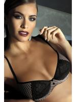 Бюстгальтер формованный Kinga Rhinestone PU-422 Черно-серый