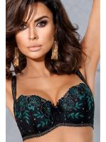 Бюстгальтер балконет Ewa Bien Gloria B230 Черно-зеленый