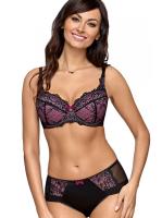 Комплект Ava Mad Women - бюстгальтер push up AV 1797 и бразилианки AV 1797/b Черно-фиолетовый