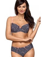 Комплект Ava Orient Extreme - бюстгальтер push up AV 1804 и бразилианки AV 1804/b Графитово-коралловый