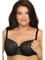 Бюстгальтер с уплотненной чашкой Ava Lotus AV 1914 для кормящих мам Черно-телесный