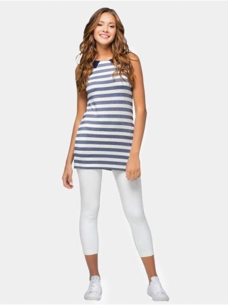 Туника в полоску с имитацией воротника рубашки LTH 631 Туника в полоску с имитацией воротника рубашки LTH 631