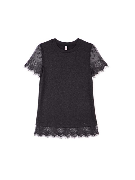 Стильный джемпер с короткими рукавами и отделкой из кружева 850 Стильный джемпер с короткими рукавами и отделкой из кружева 850