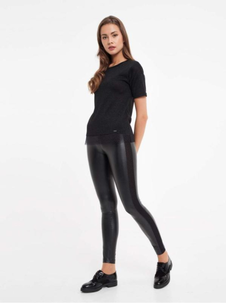 Джемпер с металлическим блеском и сетчатым кружевом 828 Джемпер с металлическим блеском и сетчатым кружевом 828