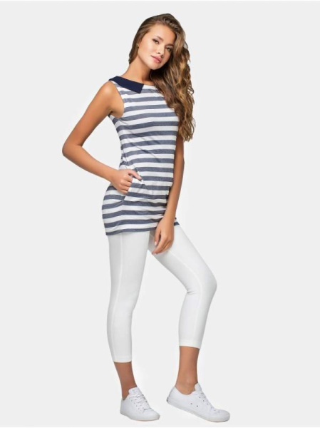 Туника в полоску с имитацией воротника рубашки LTH 631 Туника в полоску с имитацией воротника рубашки LTH 631