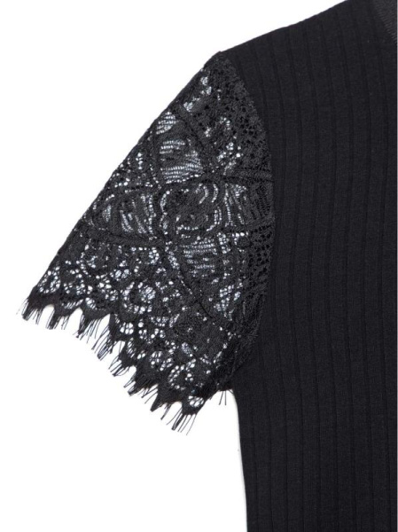 Фактурный боди-топ из вискозы премиального качества с кружевом LBD 1034