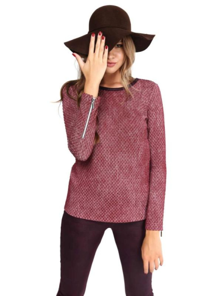 Фактурный джемпер с рукавами на молниях LD 625 Фактурный джемпер с рукавами на молниях LD 625