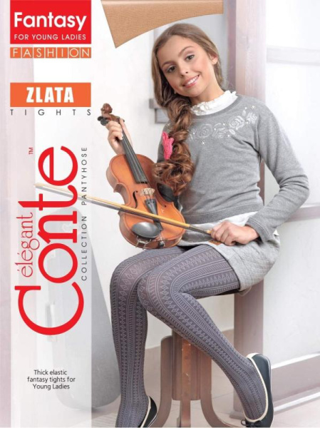Меланжевые колготки с рельефным рисунком ZLATA, р.158-164, denim Меланжевые колготки с рельефным рисунком ZLATA, р.158-164, denim