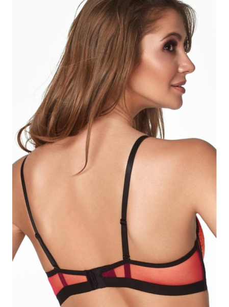 Бюстгальтер push up Kinga Volcano PU-585 Малиново-апельсиновый с черным