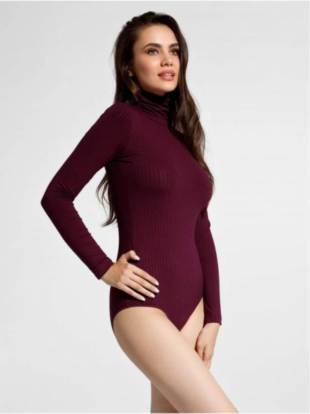 Классическая боди-водолазка в рубчик из вискозы премиального качества LBD 1030 Классическая боди-водолазка в рубчик из вискозы премиального качества LBD 1030