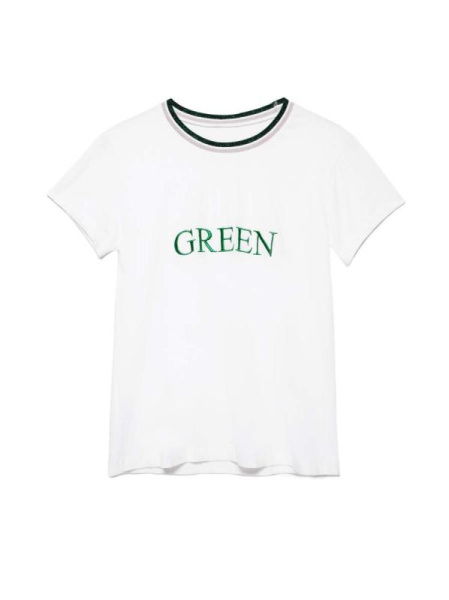 Белая футболка с сияющей вышивкой "Green" LD 1108 Белая футболка с сияющей вышивкой "Green" LD 1108