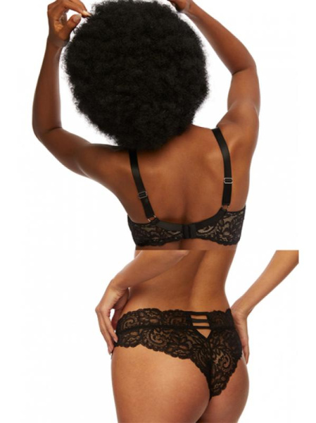 Комплект Kinga Raven - бюстгальтер с мягкой чашкой SC-820 и бразилианки B-818/3 Черный