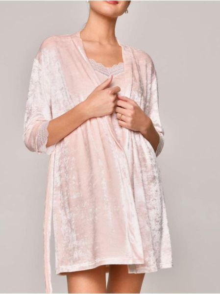 Велюровый халат для дома VELVET LOUNGEWEAR LHW 1006