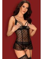 Комплект Obsessive Heartia corset  Черный