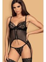 Комплект Obsessive Contica corset  Черный
