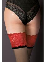 Чулки Gabriella Victoria 20 den с самоудерживающимся кружевом (14 см) Черно-черно-красный