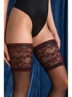 Чулки Gabriella Avior 20 den с самоудерживающимся кружевом (14 см)  Черно-красный