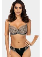 Комплект Ewa Bien Avero - бюстгальтер с мягкой чашкой B104 и стринги C201 Черно-бежевый