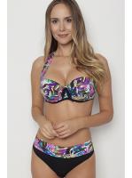 Комплект Samanta Hawaii - верх от купальника - Бюстгальтер-балконет A351 и плавки - Бикини M300 Черный с рисунком