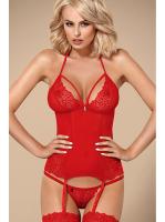 Комплект Obsessive 838-COR-3 corset Красный