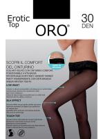 Колготки ORO Erotic Top 30 den без трусиковой части и с заниженной талией Черный