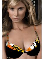 Верх от купальника - Бюст push up Samanta Flower A032  Черно-оранжевый