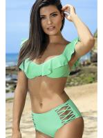 Купальник раздельный Ewlon A8212 - бюст push up и полные трусики Зеленый