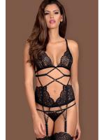Комплект Obsessive Mixty corset Черный