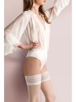 Чулки Gabriella Caroline 20 den с самоудерживающимся кружевом (14 см)  Шампань