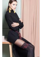 Колготки Gabriella Cheryl 60 den без трусиковой части Черно-красный Колготки Gabriella Cheryl 60 den без трусиковой части Черно-красный