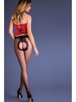 Колготки Gabriella Fiera 20 den с разрезом Черно-красный