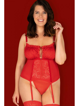 Комплект Obsessive Blossmina corset Красный