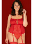Комплект Obsessive Blossmina corset Красный || Комплект Obsessive Blossmina corset Красный