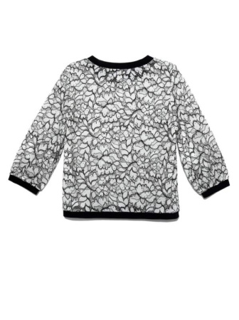 Кружевной джемпер с объемными рукавами LD 904 || Джемпер жін. CE LD 904, р.170-84, off-white-black