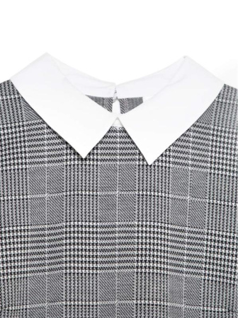 Платье в клетку с имитацией рубашки LPL 1052 || Плаття жін. CE LPL 1052, р.170-100-106, grey-ivory check