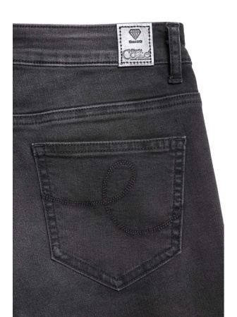 Моделирующие джинсы из премиального денима с вышивкой CON-100 Lycra || Брюки джинсові жін. CE CON-100, р.170-94, чорний