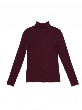 Классическая водолазка в рубчик из вискозы премиального качества LD 1028 || Джемпер жін. CE LD 1028, р.170-100, grape wine