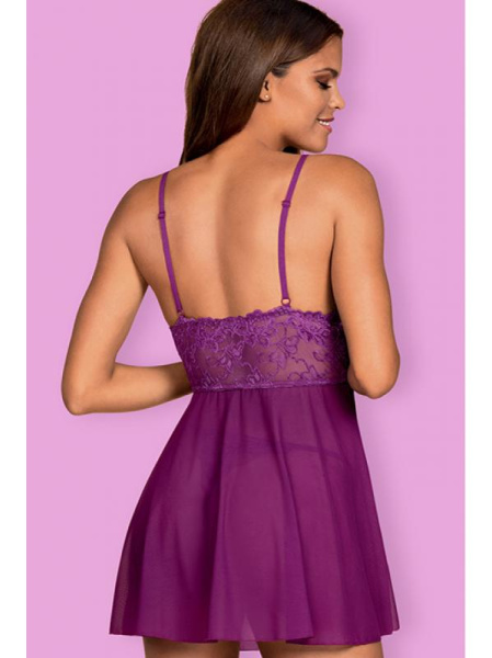 Комплект Obsessive Idillia babydoll  Фиолетовый