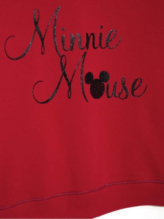 Хлопковый свитшот с мерцающей надписью Disney LD 949 || Джемпер жін. CE DISNEY LD 949, р.170-88, risky red