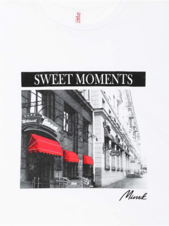 Белая хлопковая футболка с принтом &quot;Minsk&quot; LD 1110 || Джемпер жін. CE LD 1110, р.170-84, white