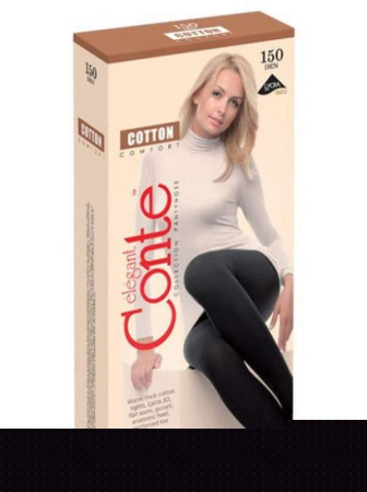 Теплые колготки из хлопка CONTE Cotton 150, 2, chocolate(шоколадный)