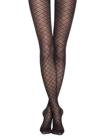 Колготки з геометричним малюнком AFINA, р. 4, Nero