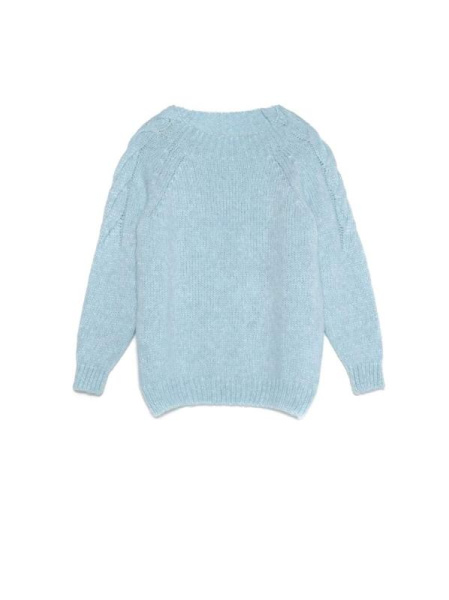 Вязаный джемпер с косами из объемной пряжи с шерстью и мохером LDK 077