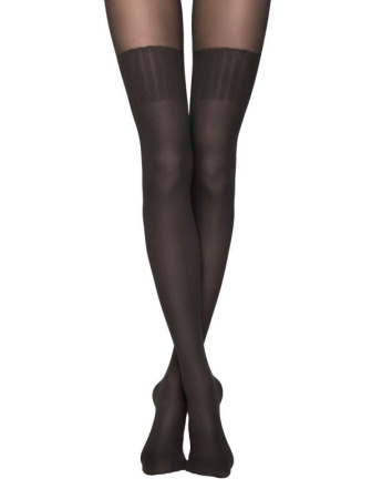 Колготки з імітацією гольфинов ERICA Lycra, р. 3, Nero