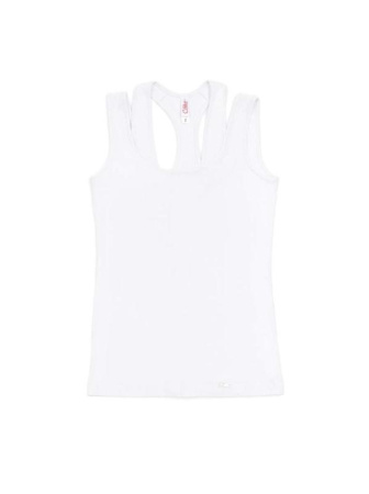 Однотонный топ из вискозы с фигурным декольте LD 1124 || Джемпер жін. CE LD 1124, р.170-88, white