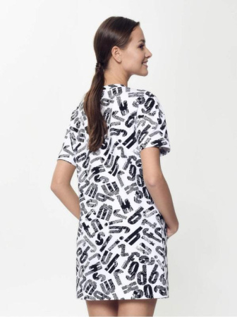Хлопковая туника с принтом LTH 897 || Туніка жін. CE LTH 897, р.170-88-94, black-white logo