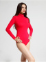 Базовая боди-водолазка из вискозы LBD 1029 || Боді жін. CE LBD 1029, р.164-92-98, flame red