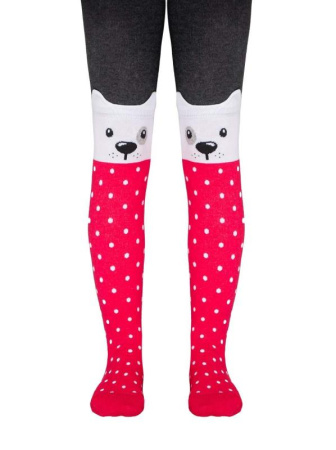 Колготки дитячі Conte Kids TIP-TOP 17С-60СП, р. 104-110, 445 темно-сірий-малиновий