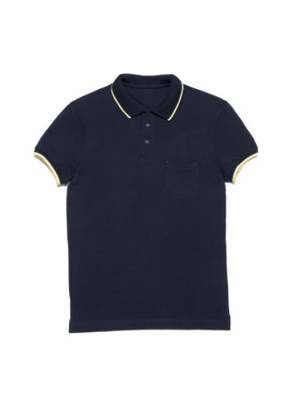 Футболка-поло с контрастной окантовкой MD 944 || Джемпер чол. DW MD 944, р.182-100, patriot blue