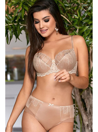 Комплект Dama Kier Gloria - бюстгальтер полумягкий и полные трусики Телесный